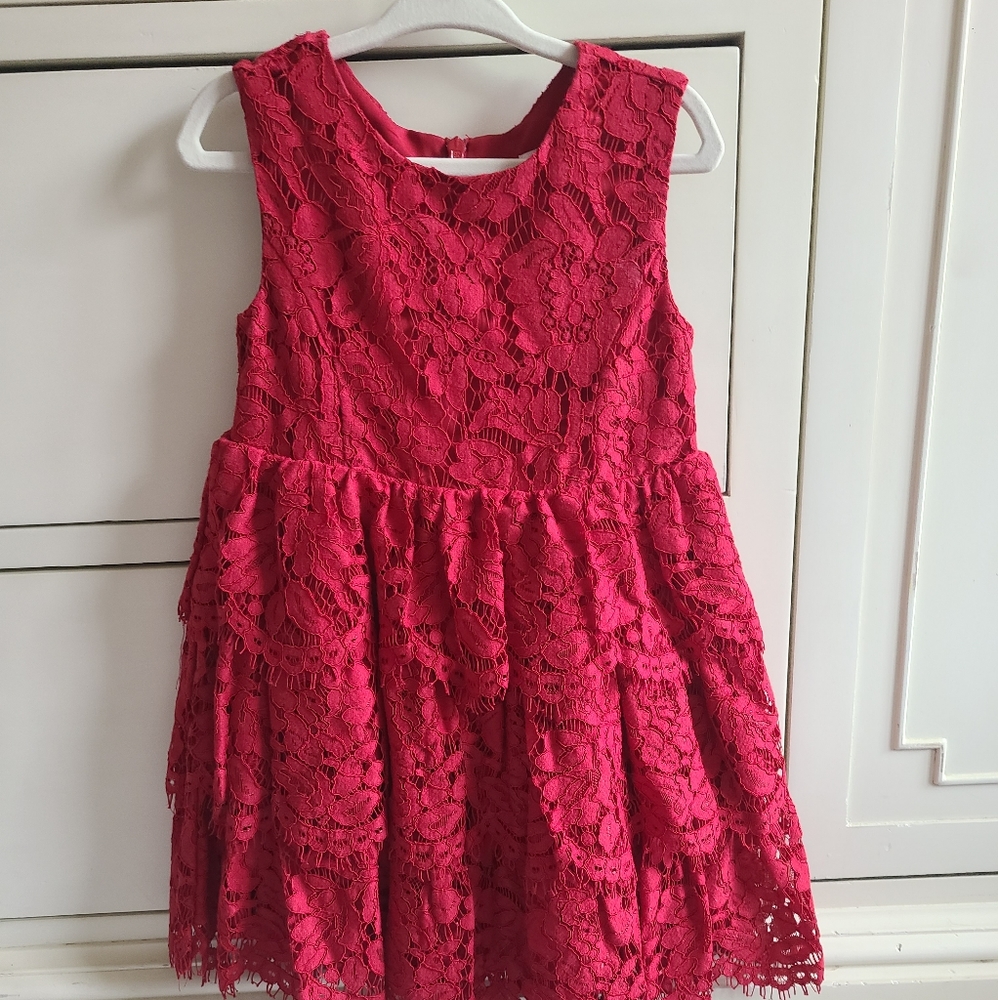 Rachel Parcell little girl size 3T red lace dress